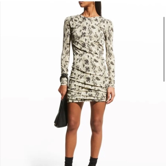 Rag and Bone snake print draped mini dress - Picture 1 of 8